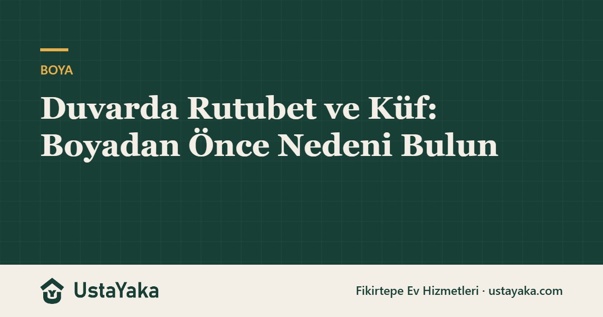 Duvarda Rutubet ve Küf: Boyadan Önce Nedeni Bulun